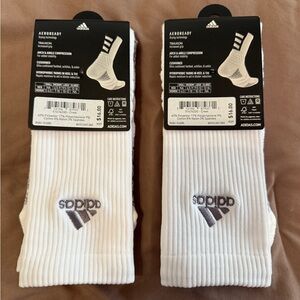 Adidas White Athletic Crew Socks 2 PACK